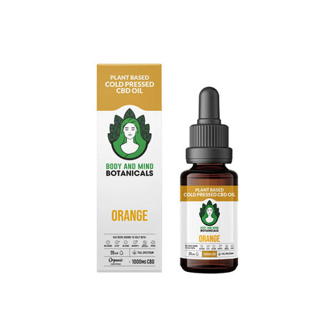 Body and Mind Botanicals 1000mg CBD Orange Cold Pressed Cannabis Oil 20ml