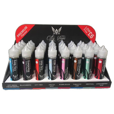 City Vape Shortfill Retail Display Kit (50VG-50PG) - 32 Pieces (Free 12 x 10ml E-liquids!)