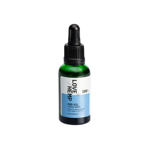 Love Hemp 300mg Peppermint 1% CBD Oil Drops - 30ml