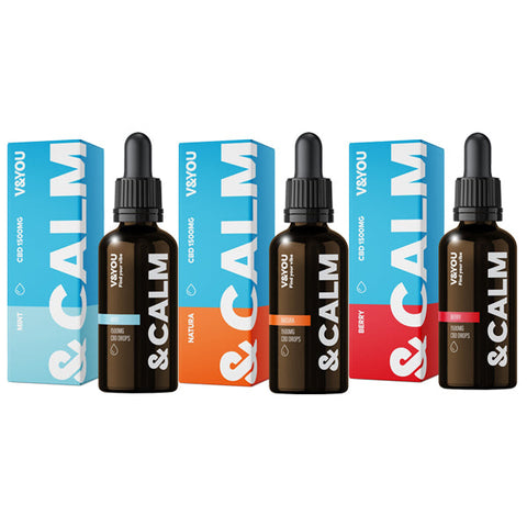 V&YOU &Calm CBD Oil Drops 1500mg CBD Oil 30ml