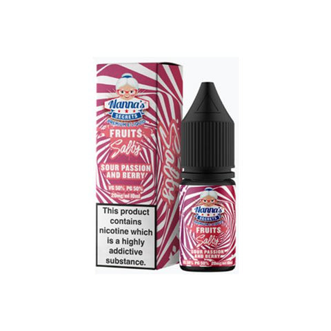 10mg Nanna's Secret Fruits 10ml Flavoured Nic Salt (50VG/50PG)