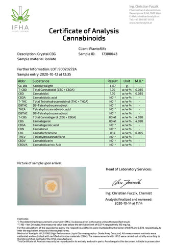 Plant Of Life 1000mg CBG Crystal Powder 90% CBG