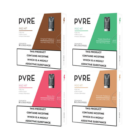 PVRE 20mg Refillable Pod Kit (50VG/50PG) - Plus 10ml E-liquid