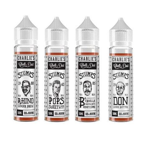 Charlie's Chalk Dust Stumps Range 50ml Shortfill 0mg (70VG/30PG)