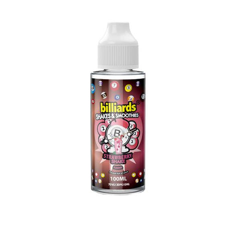 Billiards Shakes & Smoothies Range 100ml Shortfill 0mg (70VG/30PG)